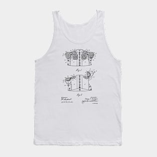 Shoulder Guard Vintage Patent Hand Drawing Tank Top